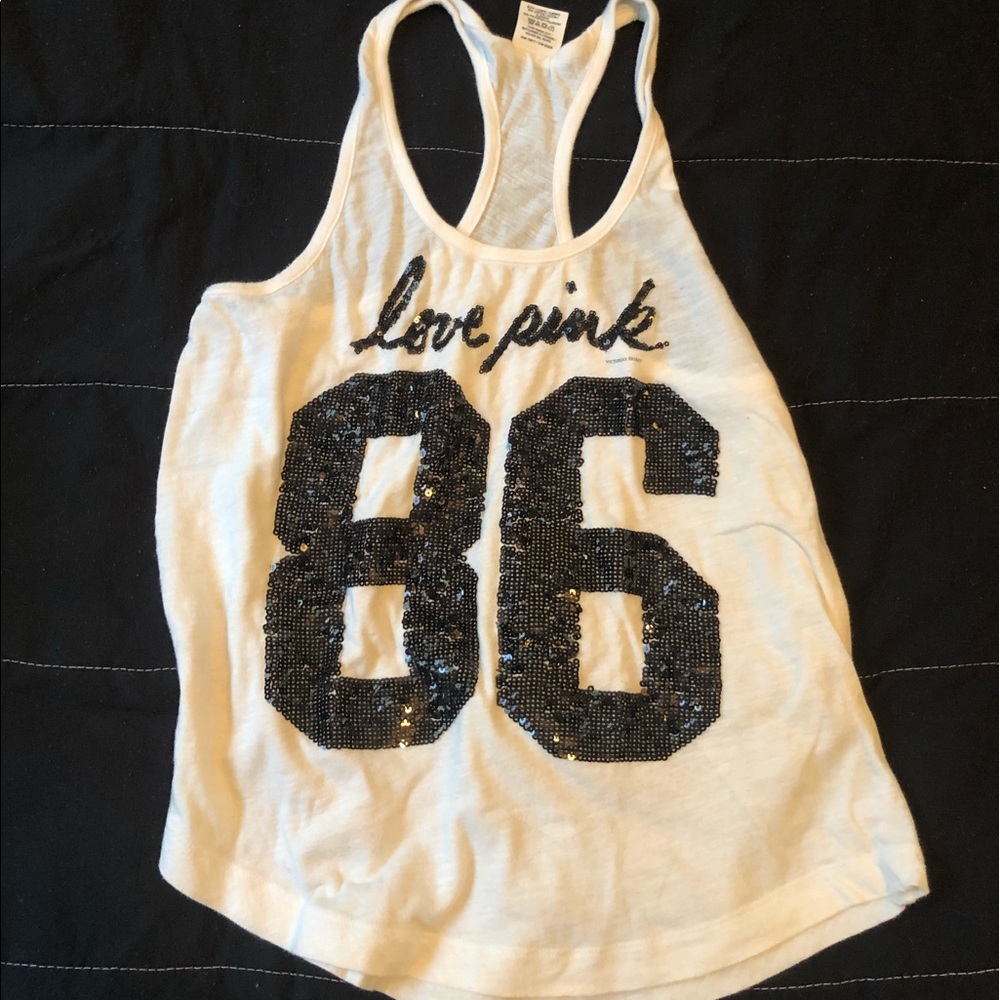 White sequin tank